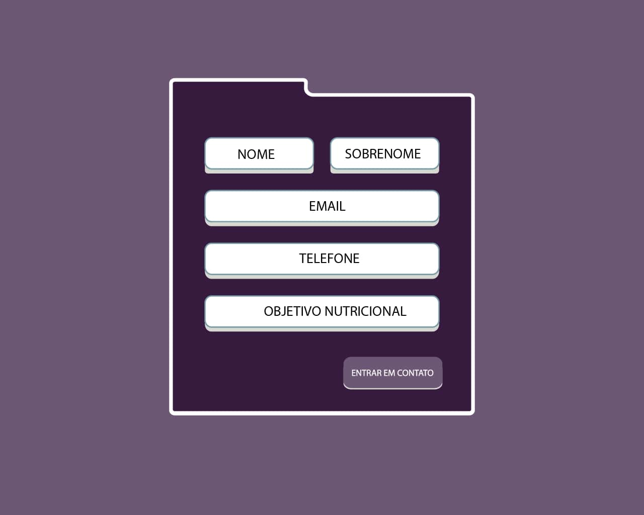 Exemplo de formulário de contato simples e eficaz para nutricionista
